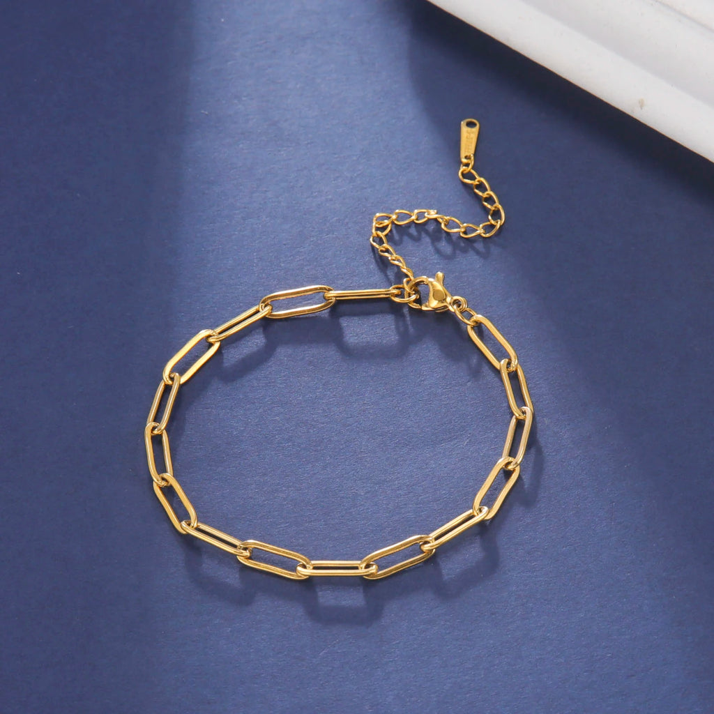 Round Chain Stainless Steel Bracelet For Men And Women Fashionable And Simple Daily Bracelet Gift For Friends Jewelry Gift