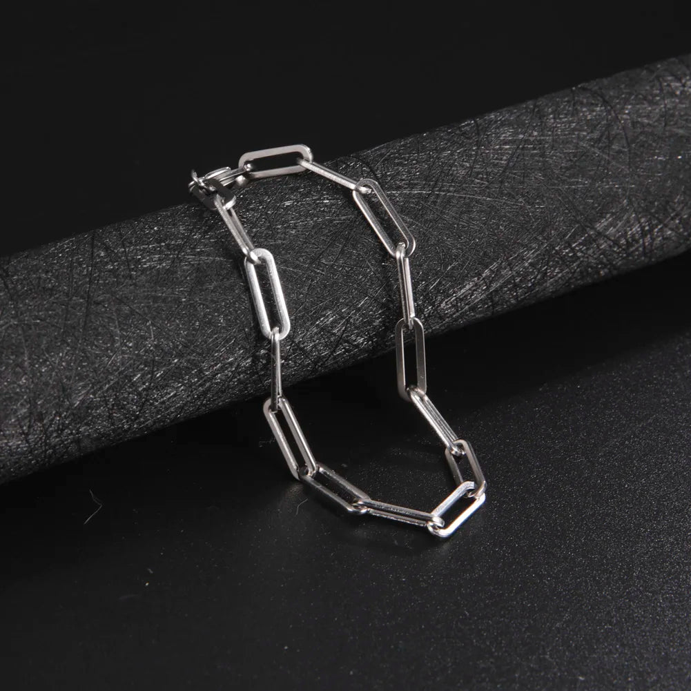 Round Chain Stainless Steel Bracelet For Men And Women Fashionable And Simple Daily Bracelet Gift For Friends Jewelry Gift