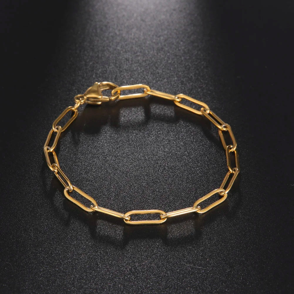 Round Chain Stainless Steel Bracelet For Men And Women Fashionable And Simple Daily Bracelet Gift For Friends Jewelry Gift