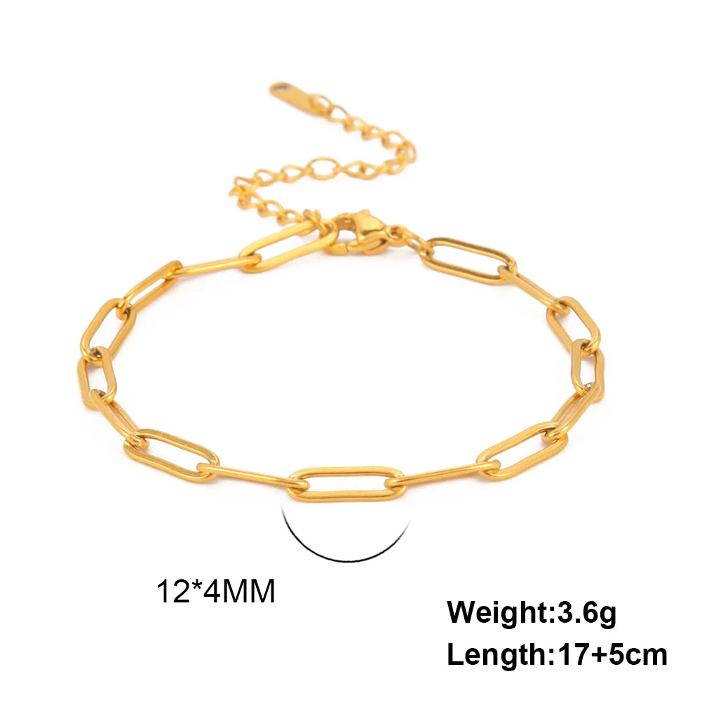 Round Chain Stainless Steel Bracelet For Men And Women Fashionable And Simple Daily Bracelet Gift For Friends Jewelry Gift