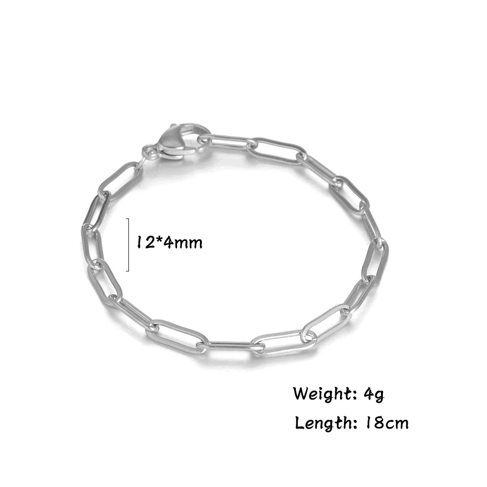 Round Chain Stainless Steel Bracelet For Men And Women Fashionable And Simple Daily Bracelet Gift For Friends Jewelry Gift