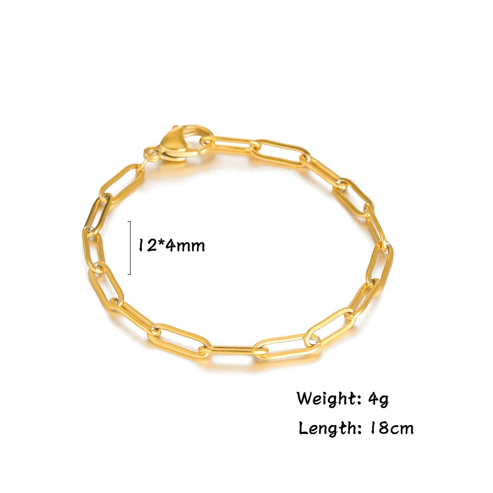 Round Chain Stainless Steel Bracelet For Men And Women Fashionable And Simple Daily Bracelet Gift For Friends Jewelry Gift