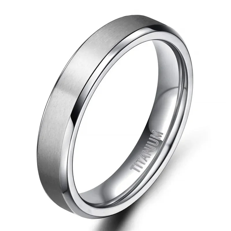 Kolmnsta 8/6/4mm Silver Color Men's Titanium Ring Brushed Man Wedding Band Engagement Rings Male Jewelry Couple anel feminino