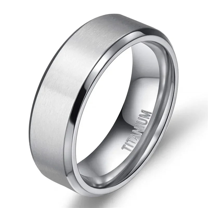 Kolmnsta 8/6/4mm Silver Color Men's Titanium Ring Brushed Man Wedding Band Engagement Rings Male Jewelry Couple anel feminino