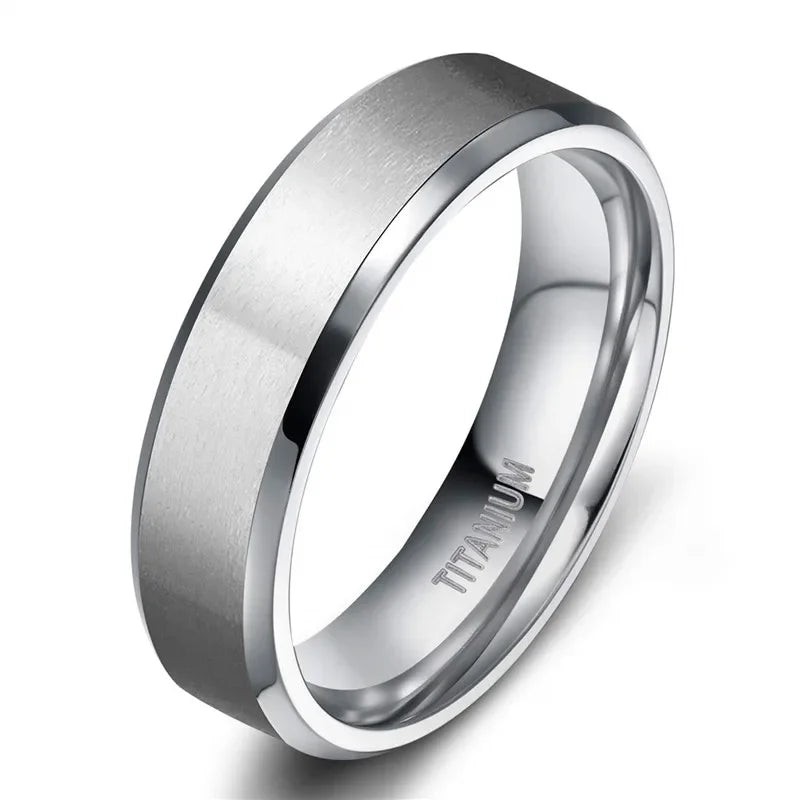 Kolmnsta 8/6/4mm Silver Color Men's Titanium Ring Brushed Man Wedding Band Engagement Rings Male Jewelry Couple anel feminino