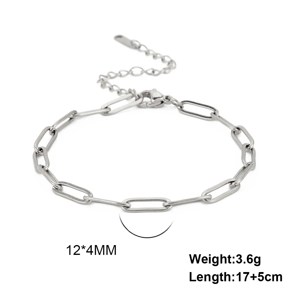 Round Chain Stainless Steel Bracelet For Men And Women Fashionable And Simple Daily Bracelet Gift For Friends Jewelry Gift